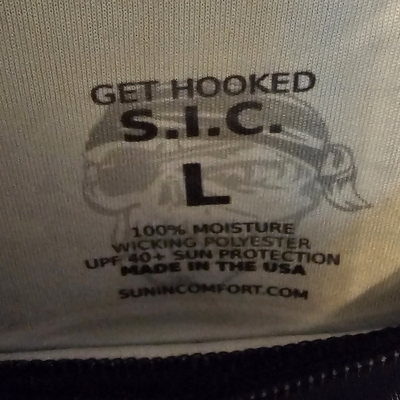 GET HOOKED S.I.C. HOGFISH L/S size Large DARK BLUE NEW WITH TAGS Made in the USA - Picture 3 of 9